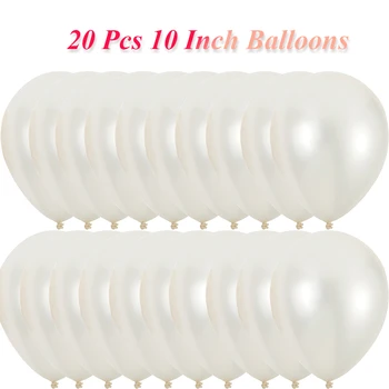 20 шт. 10 дюймов белый утолщенный металл жемчужно-латексные воздушные шары рождественский шар украшение день рождения свадебная вечеринка атмосфера аксессуар - Изображение 2  