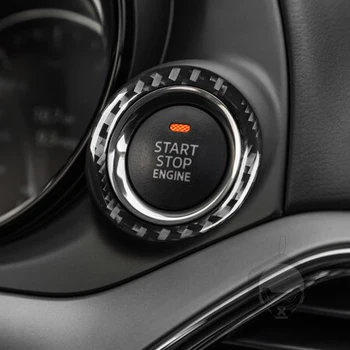 Для Mazda CX9 CX-9 2016-2023 Кнопка запуска двигателя из углеродного волокна Панель Отделка Кольцо Украшение интерьера автомобиля Аксессуары Наклейка - Изображение 2  