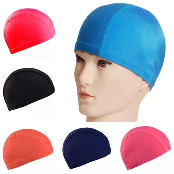 Ультра тонкие шапочки для купания Свободный размер Удобные шапочки для плавания для мужчин Женщины Эластичная нейлоновая защита ушей Шапка для плавания с длинными волосами - Изображение 2  