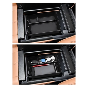 1 шт. Автомобильная центральная консоль Подлокотник Ящик для хранения Внутренний органайзер Перчаточный лоток Черный ABS для Toyota Alphard 40 серии 2023+ - Изображение 2  