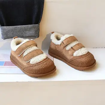 Высококачественная детская обувь Детская спортивная обувь для мальчиков Новая зимняя обувь для девочек Плюшевая принцесса Обувь Ботильоны Плюшевые кроссовки Tenis - Изображение 2  