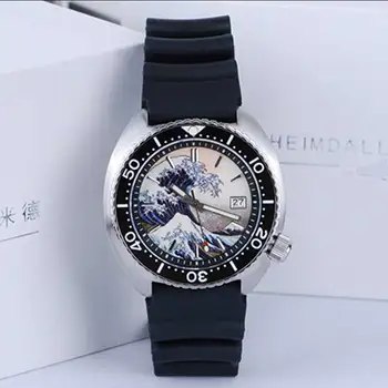 HEIMDALLR 6015 Часы для дайвинга300m Водонепроницаемый Kanagawa Wave Полностью светящийся циферблат NH35A Сапфировое стекло Автоматические механические часы - Изображение 2  