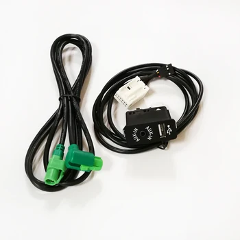 Biurlink Авто Оригинальный CD Аудио Кабель AUX-in USB Socket Switch Кабель для BMW E60 E61 E63 E64 E87 E90 E70 F25 AUX USB Жгут проводов - Изображение 2  