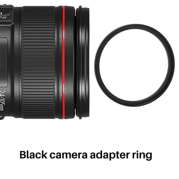 72 мм-77 мм Объектив камеры Пошаговый фильтр Черное металлическое переходное кольцо - Изображение 2  