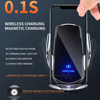 30 Вт Автомобильное беспроводное зарядное устройство Магнитный автоматический автомобильный держатель для телефона для iPhone Samsung Xiaomi Инфракрасная индукционная QI Быстрая зарядка - Изображение 2  
