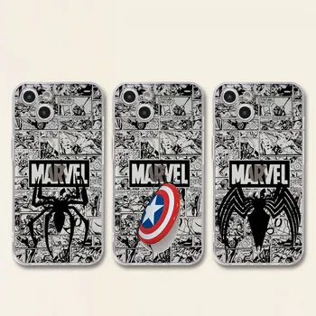 Comics Marvel Logo Чехол для Apple iPhone 15 14 11 13 12 Pro 7 8 Plus XR X XS Max 6 6S 13Pro SE 2020 Силиконовый чехол для телефона - Изображение 2  