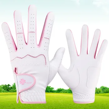 TTYGJ Новые перчатки для гольфа PU+Овчина Сращивание Женские противоскользящие дышащие перчатки для гольфа 1 пара для левой и правой руки - Изображение 2  
