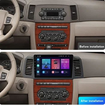 8Core Android 13 Авто Стерео Авто Радио Для JEEP Grand Cherokee 2004-2006 2007 Автомобильный мультимедийный плеер GPS DSP Carplay 2din - Изображение 2  