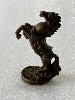 КИТАЙ античное покрытие латунь бронза фэншуй лошадь статуя металлические ремесла семейный декор украшения - Изображение 2  