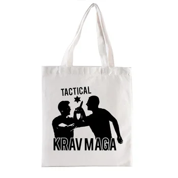 тактический крав-мага холщ сумка для покупок ручные сумки сумки сумки тотализатор смешной шоппер тоут мода повседневная женская сумка для покупок - Изображение 2  