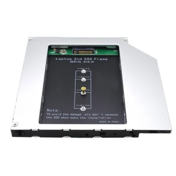 TISHRIC 2nd HDD Caddy 9,5 мм Алюминиевый корпус Optibay Корпус жесткого диска Адаптер Dvd HDD для M2 NGFF SSD Ноутбук CD-ROM - Изображение 2  