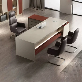 Стол босса, элитная светлая роскошная офисная мебель, большой стол для класса, один стол руководителя, стол и стул менеджера - Изображение 2  