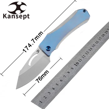 Kansept Knives 2024 НОВЫЙ клинок Loki K1058 2,99 дюйма с титановой ручкой и отверстием для большого пальца, разработанный Стивеном Даннаком для мужского ношения EDC - Изображение 2  