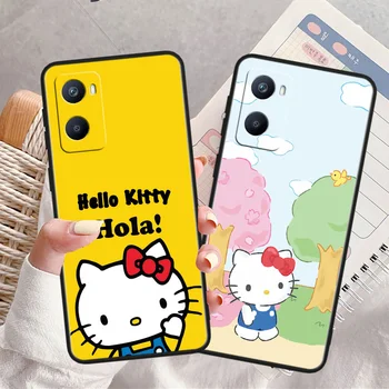 Прекрасный чехол для телефона Hello Kitty для OPPO A56S A55 A54S A53S A52 A33 A32 A31 A16S A16 A12 A11S A9 A5 2020 Черная крышка - Изображение 2  
