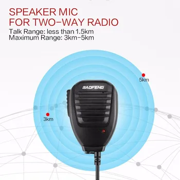 Микрофон с динамиком для Baofeng 888S 5R UV82 8D 5RE 5RA Динамик Микрофон Гарнитура Двустороннее радио Ручной динамик Walkie Talkie - Изображение 2  