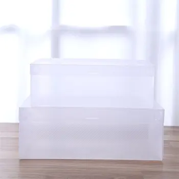 НОВЫЙ 10 шт./лот Прозрачная пластиковая коробка для хранения обуви складной выдвижной ящик Тип Детская женская мужская обувь Универсальная коробка для хранения - Изображение 2  