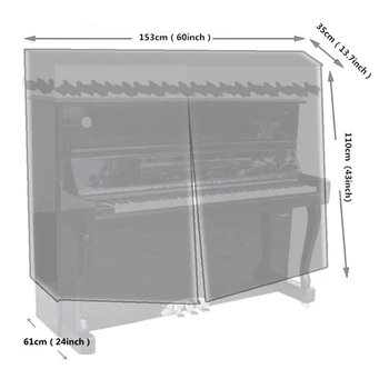  Полная вертикальная крышка пианино Защита от пыли Защита от солнца Водонепроницаемая ткань Защита электроприборов 153x35x110 см - Изображение 2  