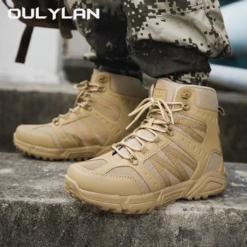 Outdoor Tactical Boots Мужчины Военные походы Скалолазание Пустынные ботинки Тренировочные боевые ботильоны Армейские мужские спасательные кроссовки - Изображение 2  