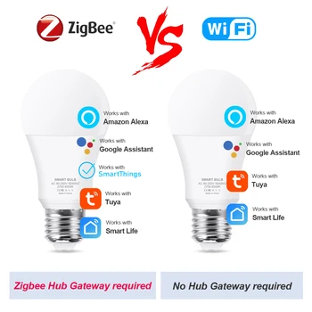 Tuya Wifi E27 Светодиодная лампа RGB CW WW Zigbee Светодиодная лампочка работает с Alexa Amazon Google Home SmartThings для украшения умной жизни - Изображение 2  