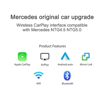 Беспроводной модуль Apple Carplay Android Auto для Mercedes Benz A B C E CLS GLE GLA GLC GLK ML S Class NTG4.5 NTG5.0 Интерфейс - Изображение 2  