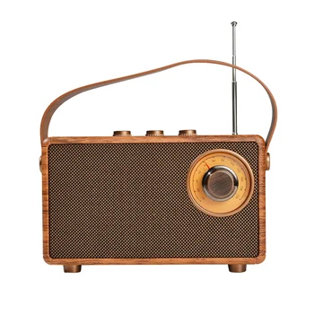 Ретро FM Радио Портативный деревянный Bluetooth Радио Басовый динамик Громкая связь MP3-плеер Поддержка USB/TF-карты/AUX Play - Изображение 2  
