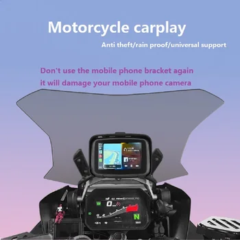 5 дюймов портативный мотоциклетный ЖК-дисплей IPX7 Водонепроницаемый монитор для беспроводного Apple Carplay Android Auto Moto Car Play Screen GPS - Изображение 2  
