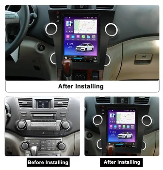 Экран в стиле Tesla для Toyota Highlander 2 XU40 2007 - 2013 Авто Радио Мультимедийный Плеер GPS Navigaiton Carplay Android Auto DSP - Изображение 2  