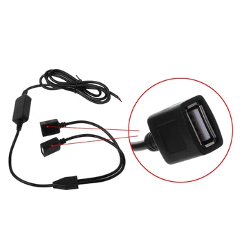  Автомобильный двойной USB-разъем с розеткой от 12 В до 5 В 3 А для постоянного тока - Изображение 2  