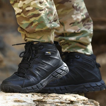 Тактические военные ботинки на открытом воздухе Мужчины 46 Размер Армейская тренировочная обувь Сверхлегкая EVA Амортизирующие горные походные ботинки Мужской - Изображение 2  